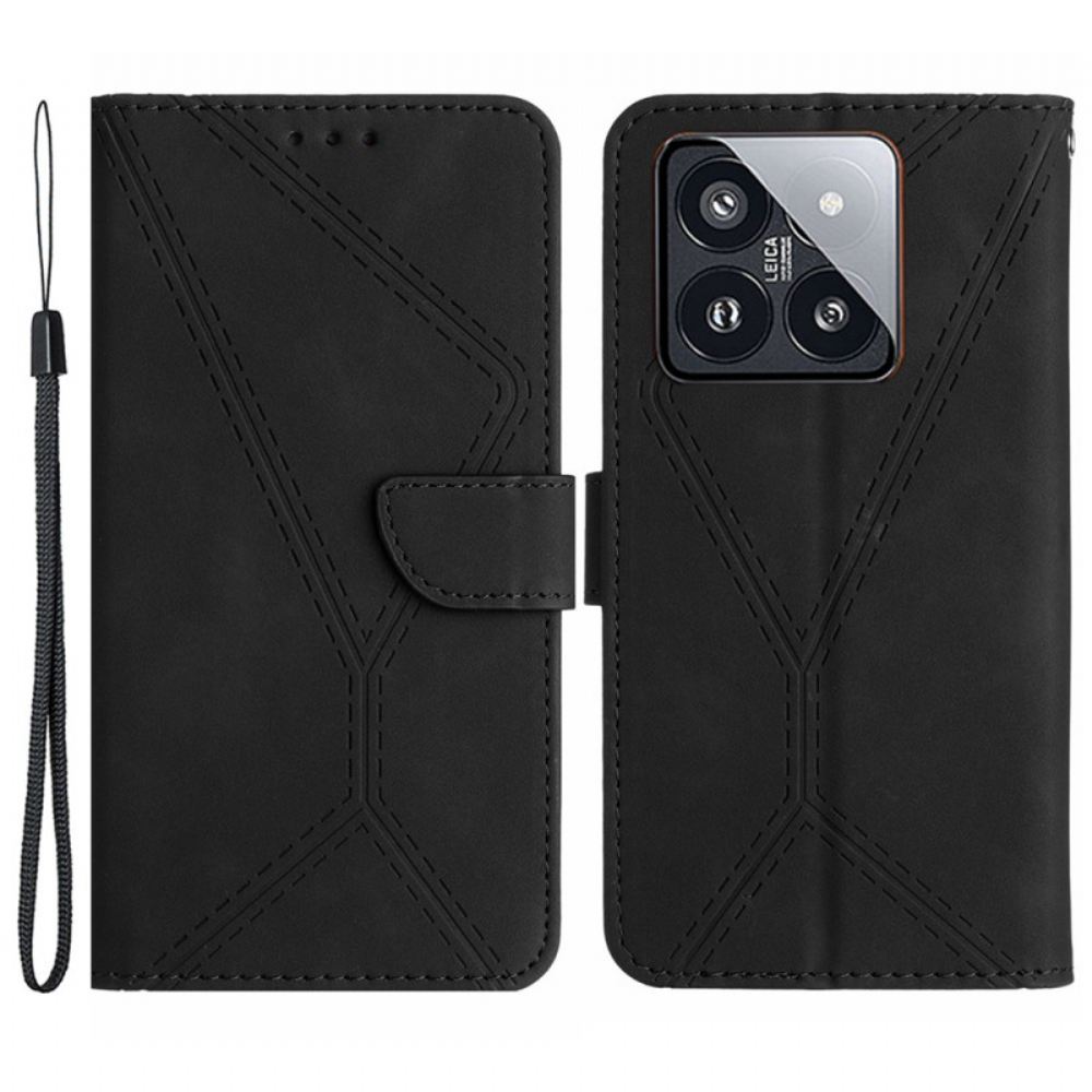 Peněženková Pouzdra Xiaomi 14 Kryty Na Mobil Čáry A Kresby