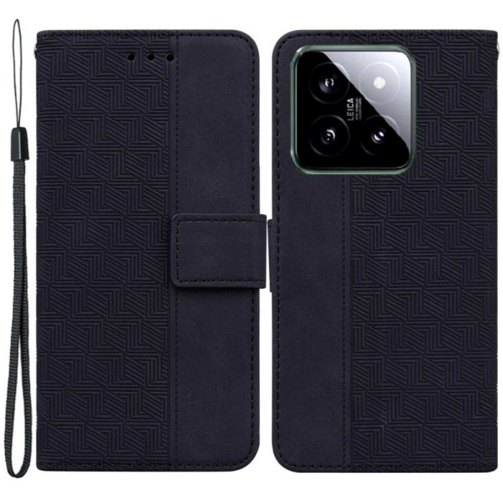 Peněženková Pouzdra Xiaomi 14 Páskový Tkaný Vzor