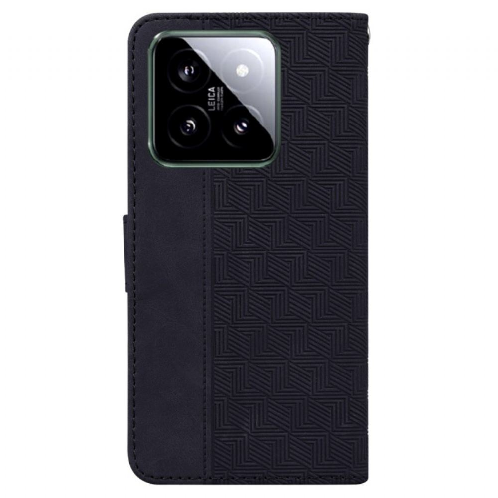 Peněženková Pouzdra Xiaomi 14 Páskový Tkaný Vzor