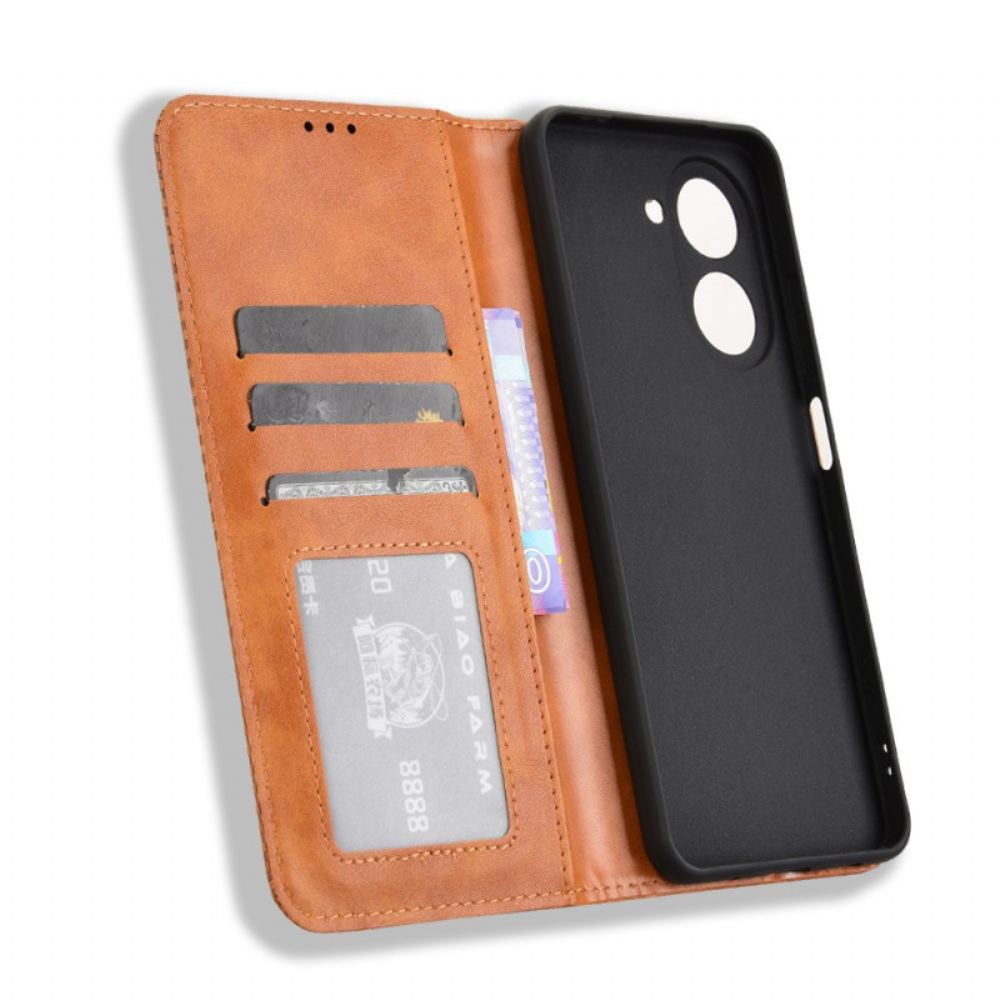 Kožené Pouzdro Folio Na Poco C71 Vintage Lemování