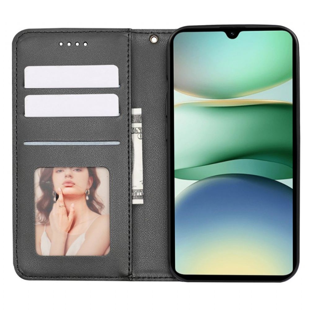 Kožené Pouzdro Folio Poco C71 Kostkovaný Vzor