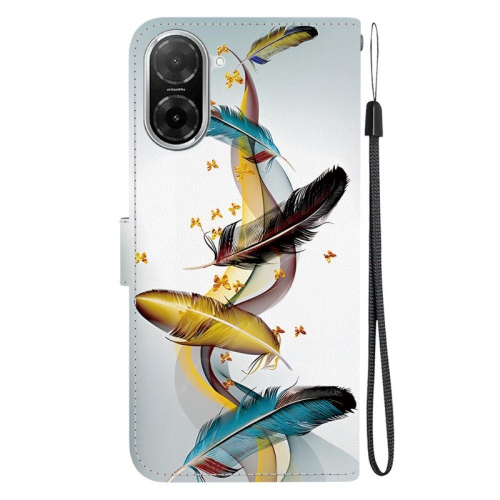 Kožený Kryt Na Poco C71 Barevné Peří