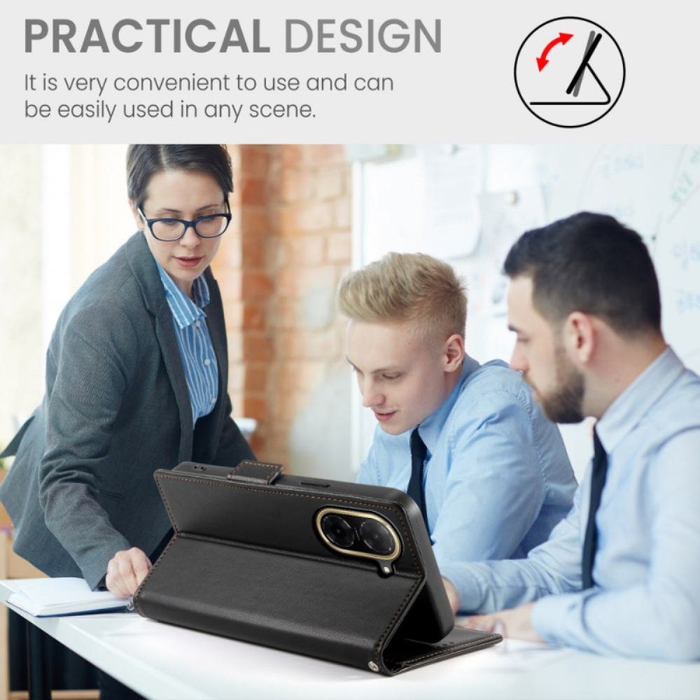 Kožený Kryt Na Poco C71 Dvojitá Spona Finesse