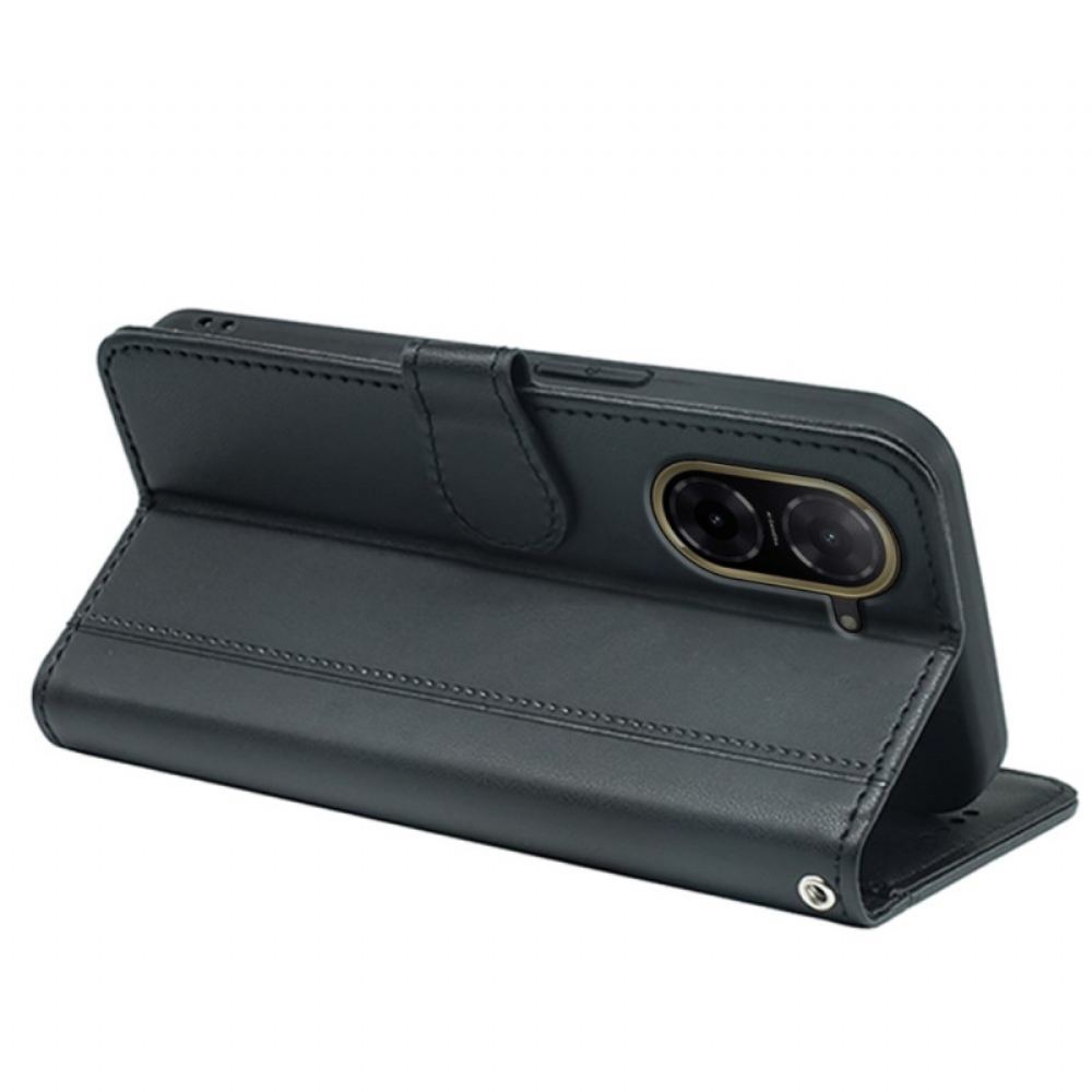 Kožený Kryt Na Poco C71 Lemování A Popruh