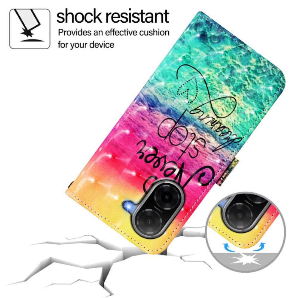 Kožený Kryt Na Poco C71 Nikdy Nepřestávejte Snít