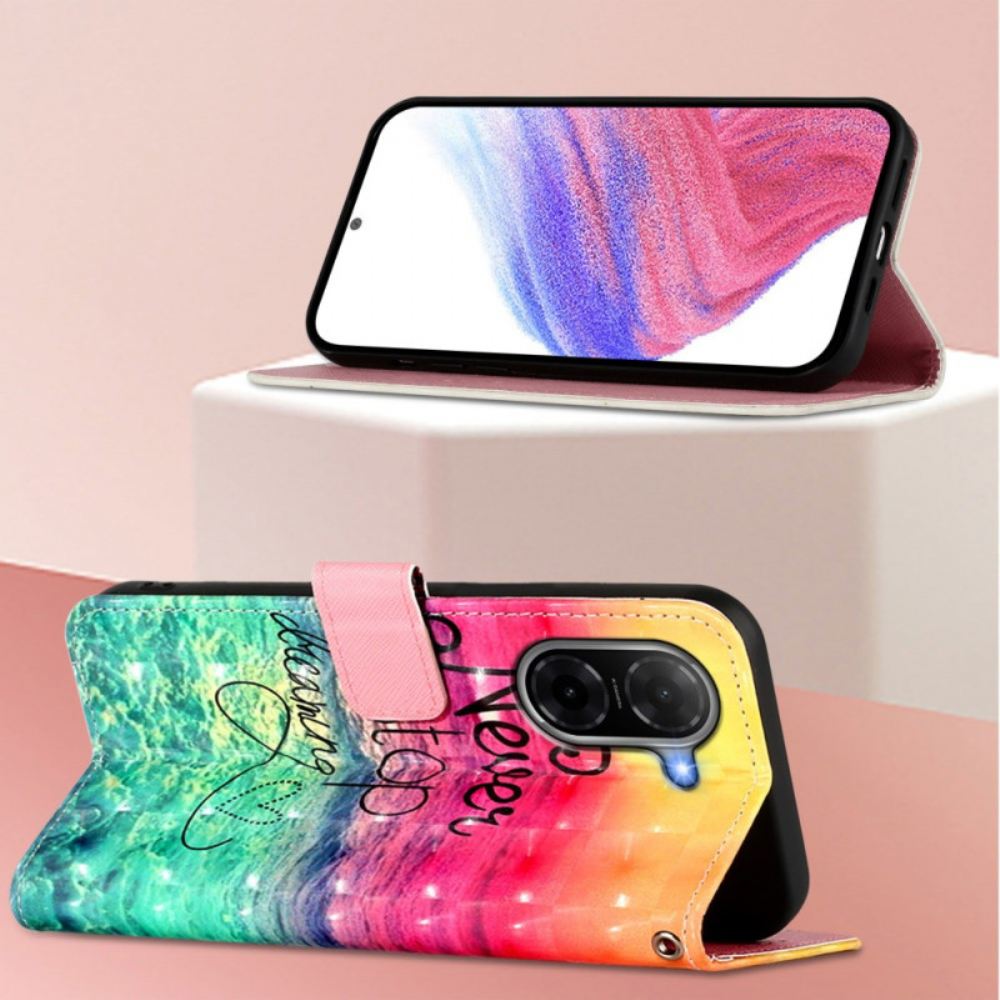 Kožený Kryt Na Poco C71 Nikdy Nepřestávejte Snít