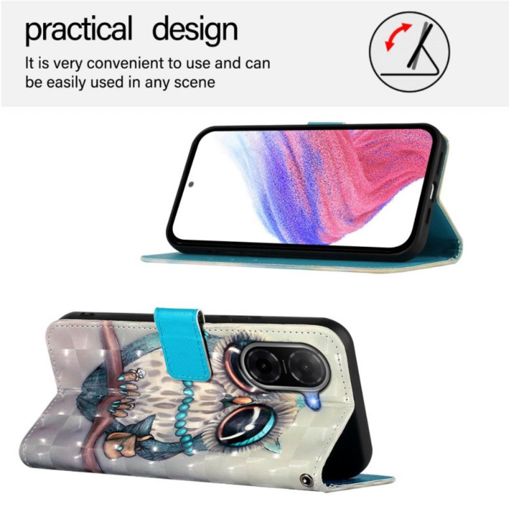 Kožený Kryt Na Poco C71 Slečna Sova