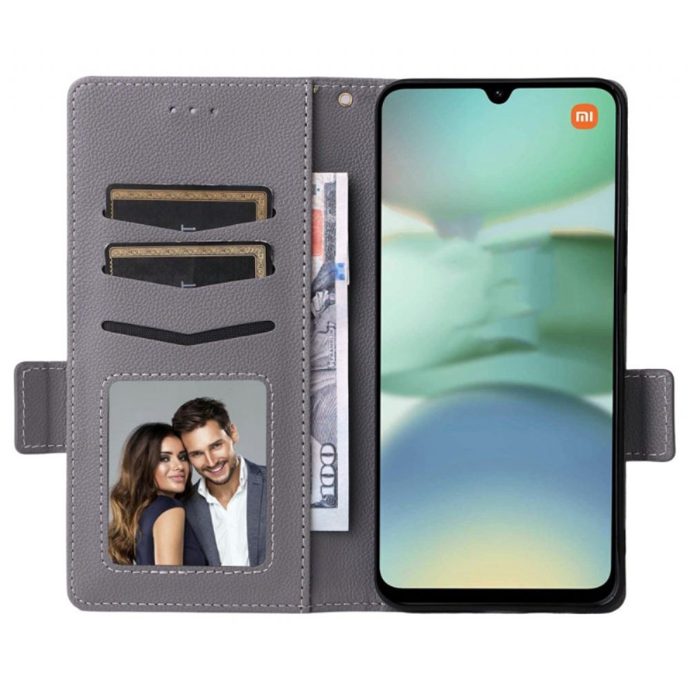 Kožený Kryt Na Poco C71 Šňůrka Na Krk S Texturou Liči