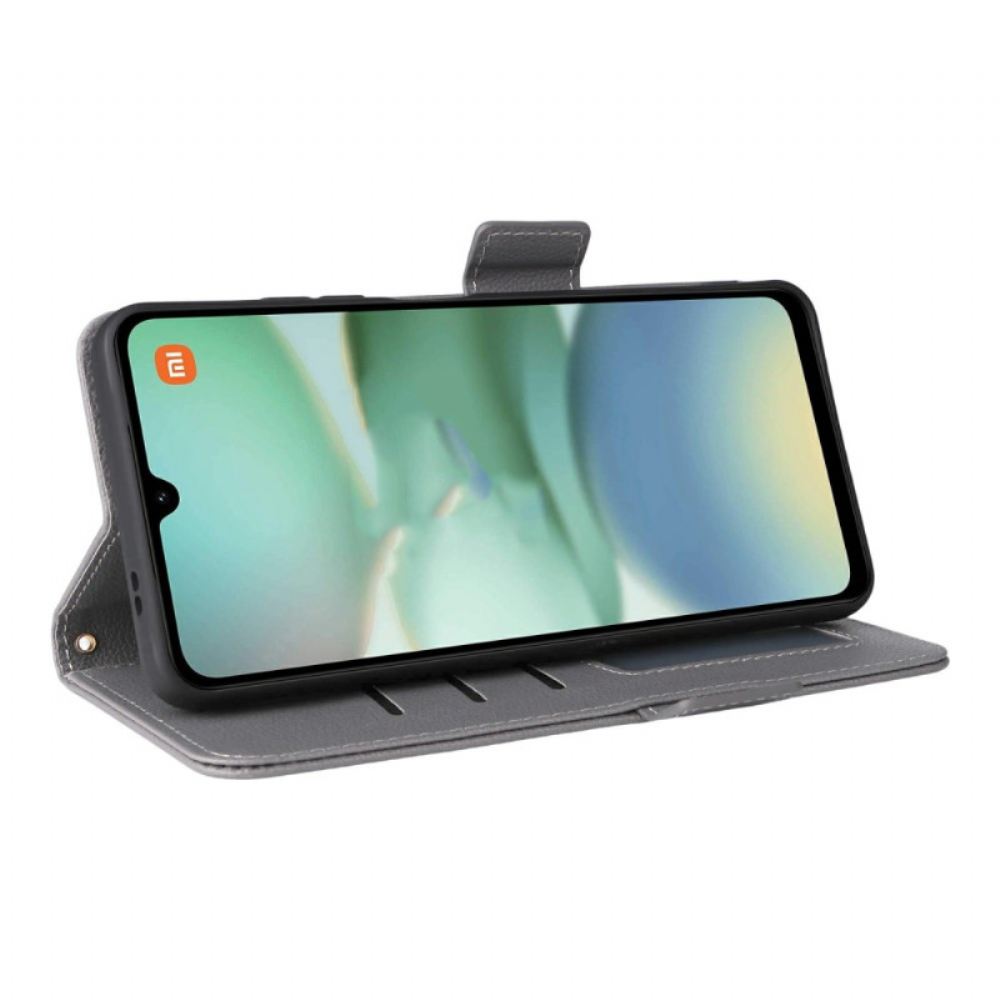 Kožený Kryt Na Poco C71 Šňůrka Na Krk S Texturou Liči