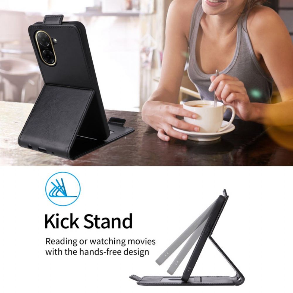 Kožený Kryt Poco C71 Design S Vertikální Klopou