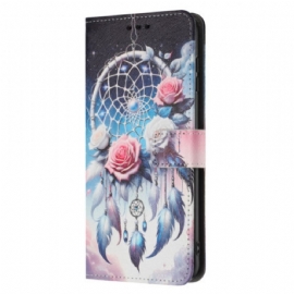 Kožený Kryt Poco C71 Květinový Lapač Snů