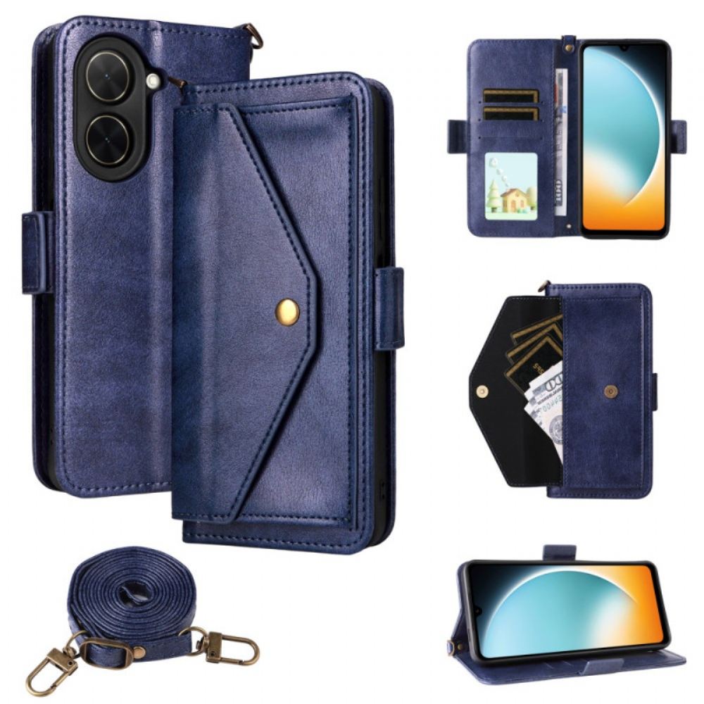 Kožený Kryt Poco C71 Peněženka Přes Rameno