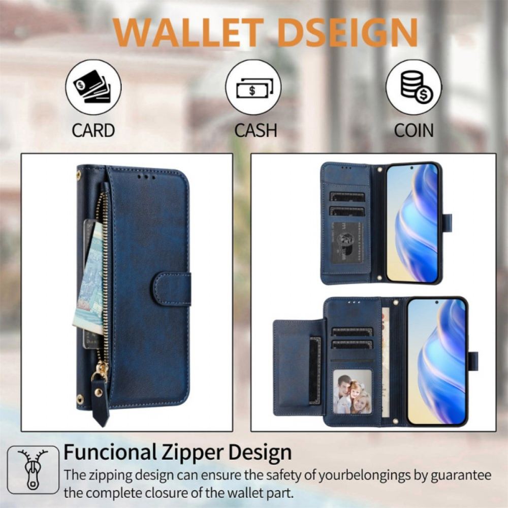 Kožený Kryt Poco C71 Peněženka S Popruhem