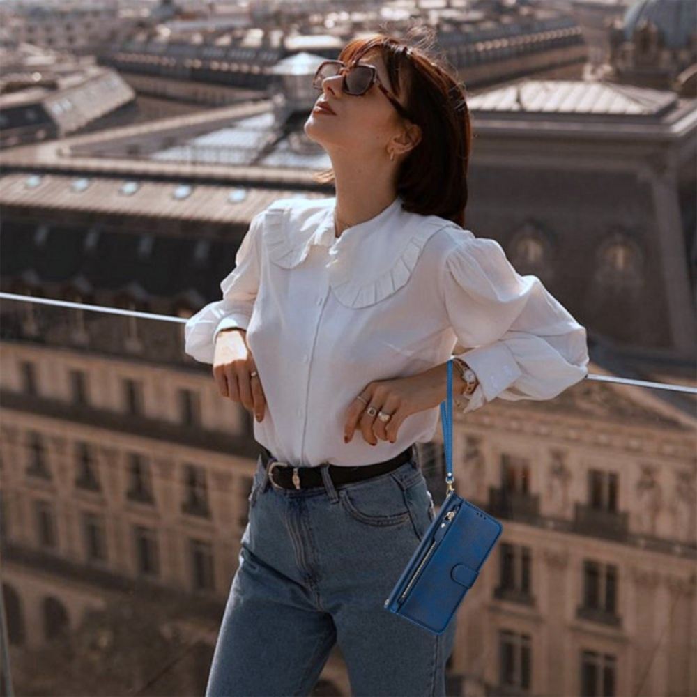 Kožený Kryt Poco C71 Peněženka S Popruhem