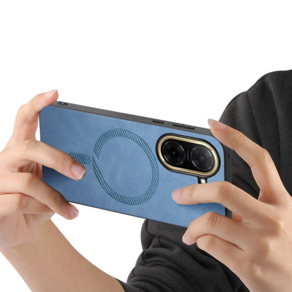 Kryt Na Poco C71 Kompatibilní S Magsafe Kožený Efekt