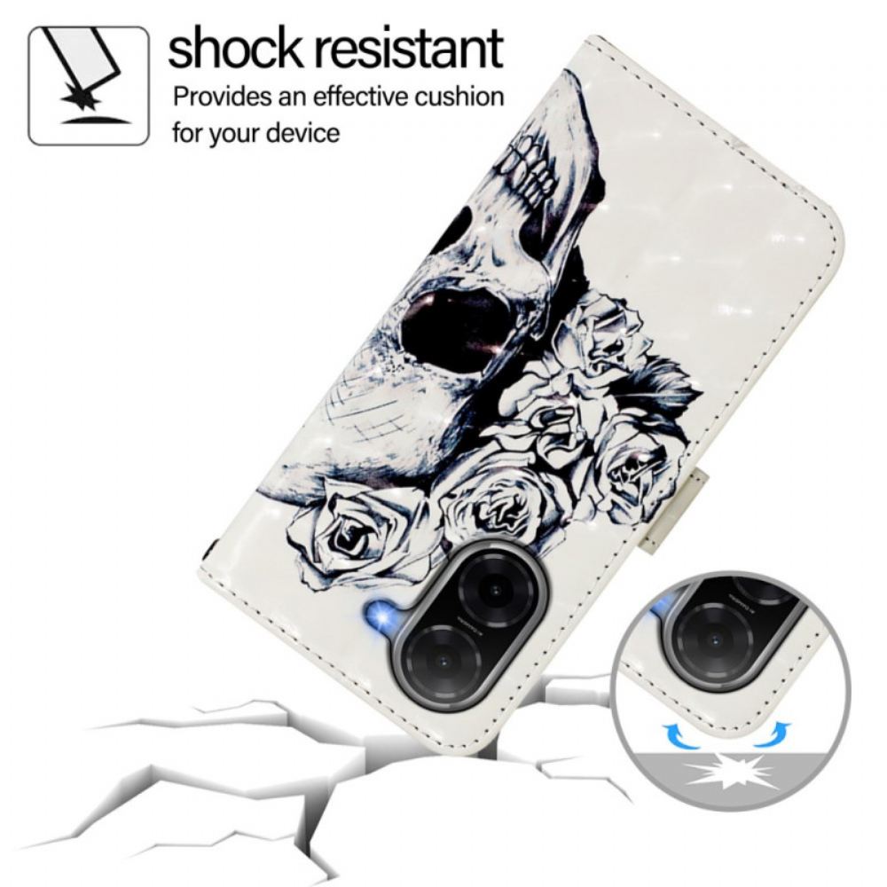 Peněženková Pouzdra Poco C71 Květinová Lebka