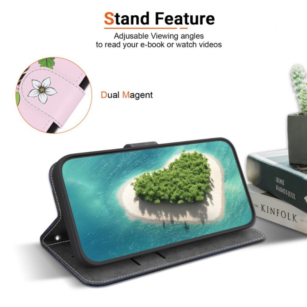 Peněženková Pouzdra Poco C71 Vzor Lilie