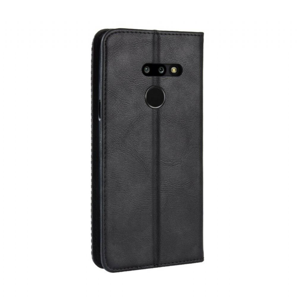 Kryty Na Mobil Na LG G8 ThinQ Flipové Pouzdro Stylizovaný Vintage Kožený Efekt