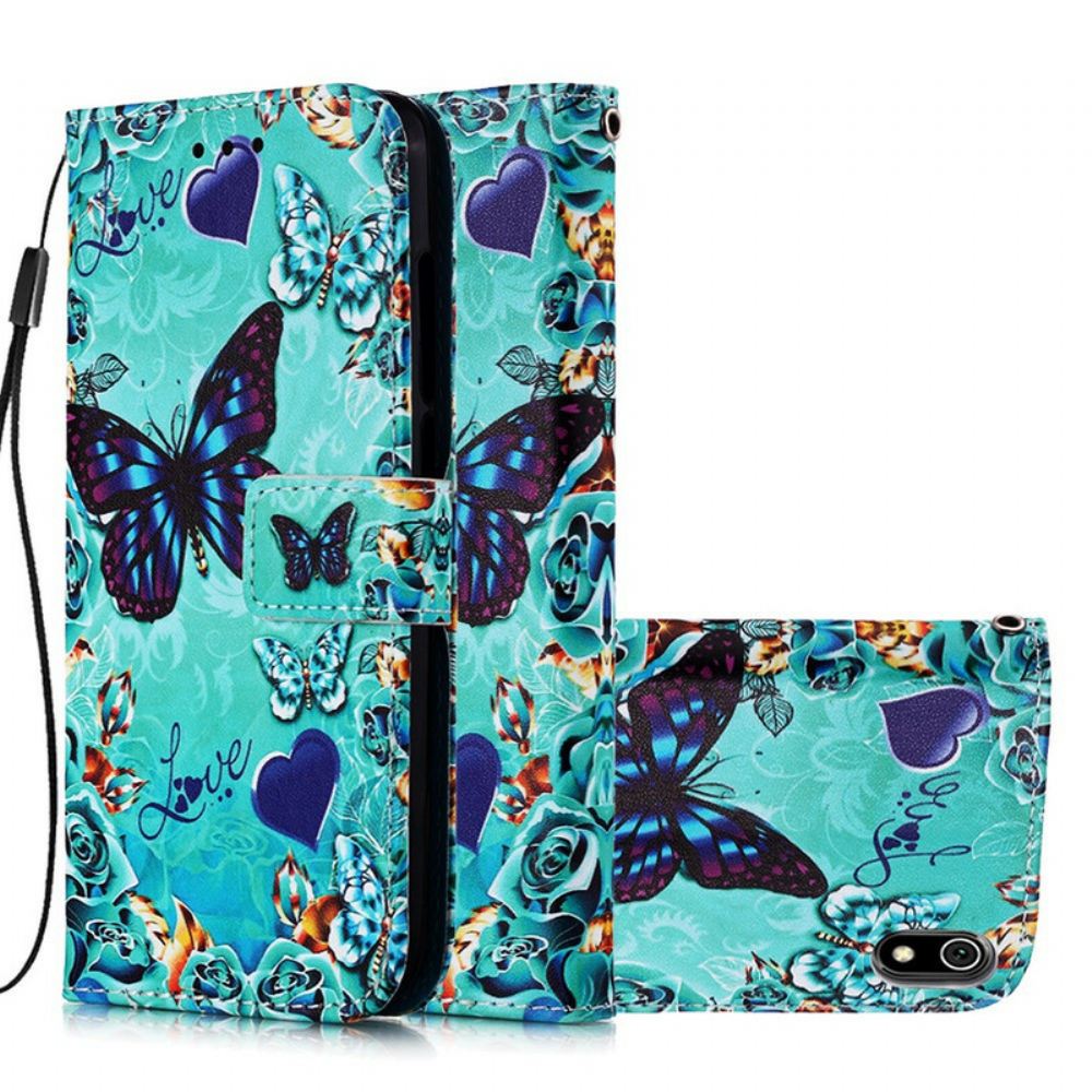 Flipové Pouzdro Na Xiaomi Redmi 7A Na Lana Love Butterflies Strappy