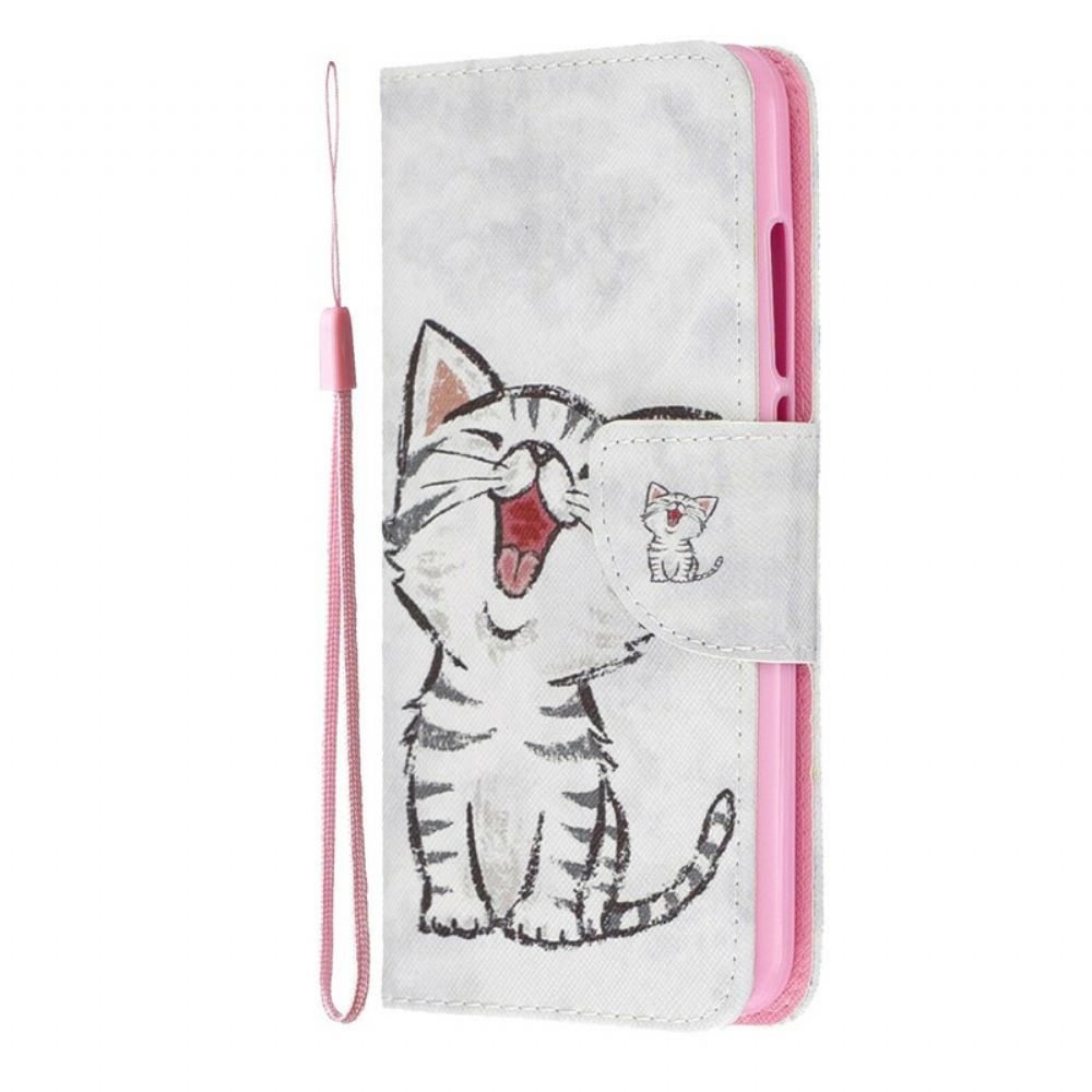 Flipové Pouzdro Na Xiaomi Redmi 7A Na Lana Strappy Kotě