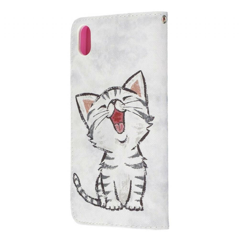 Flipové Pouzdro Na Xiaomi Redmi 7A Na Lana Strappy Kotě