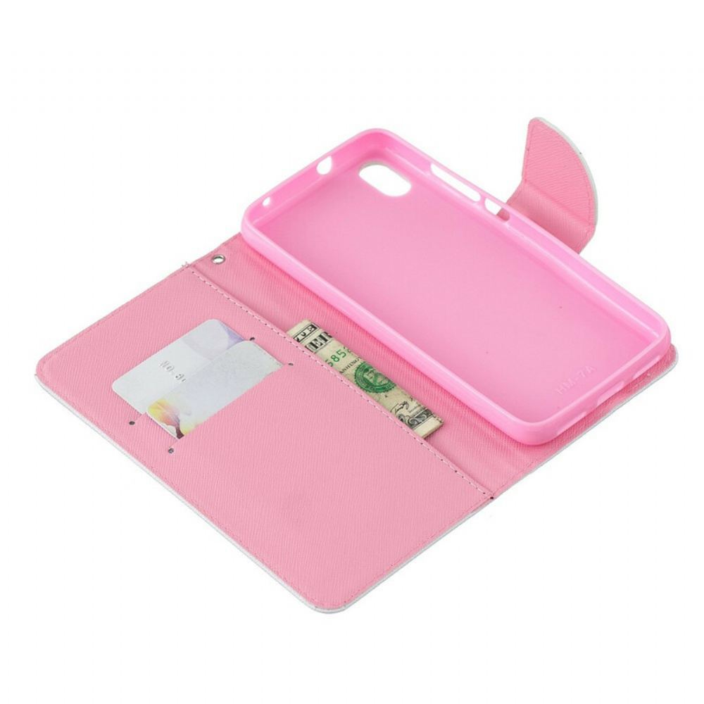Flipové Pouzdro Na Xiaomi Redmi 7A Na Lana Strappy Kotě