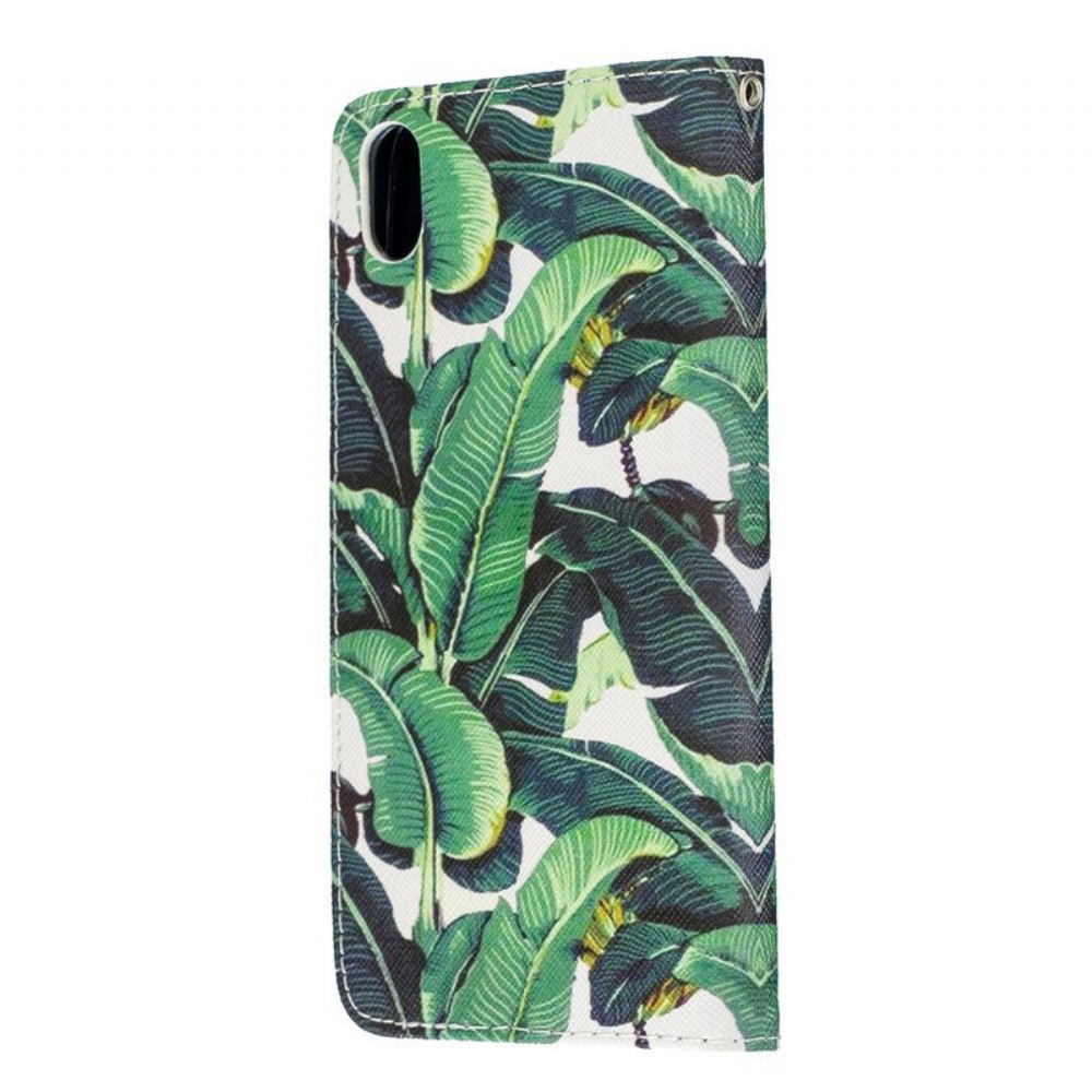 Flipové Pouzdro Na Xiaomi Redmi 7A Na Lana Tropické Listy Řemínky
