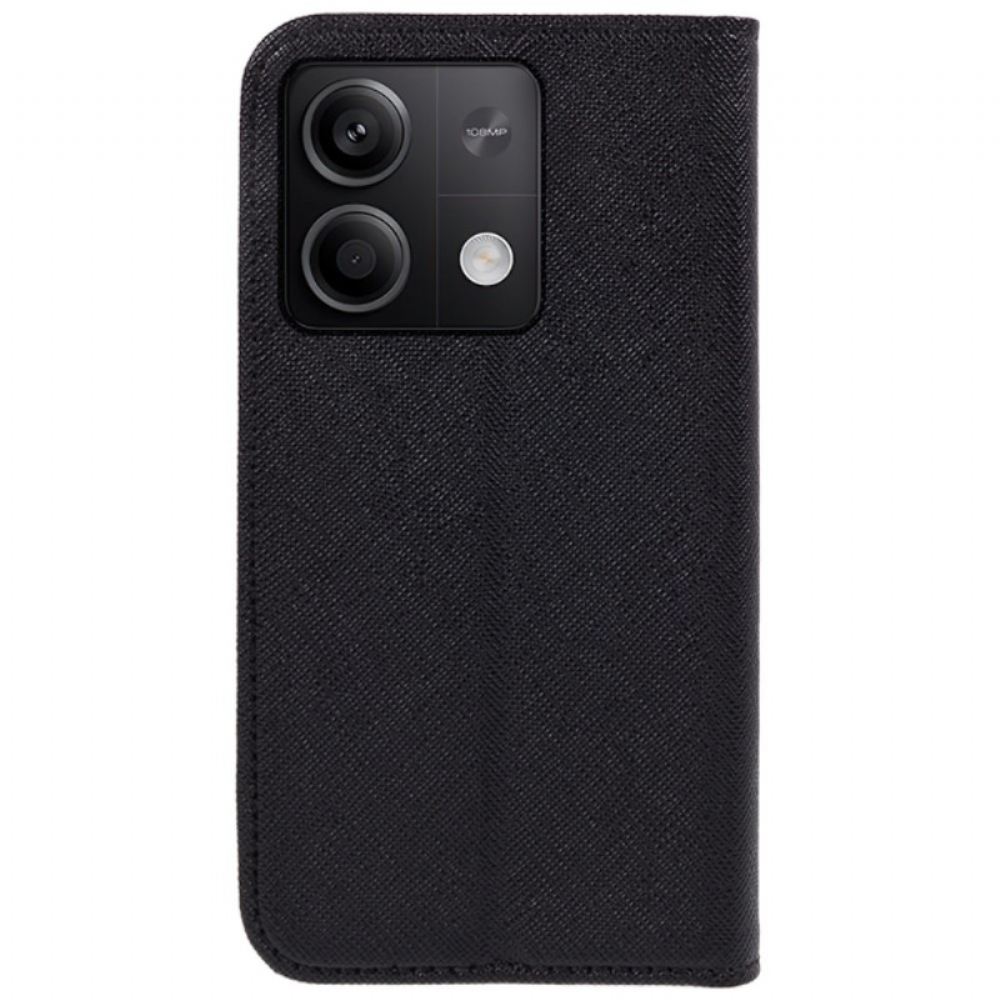 Kožené Pouzdro Folio Xiaomi Redmi Note 13 Pro 5g Křížová Textura