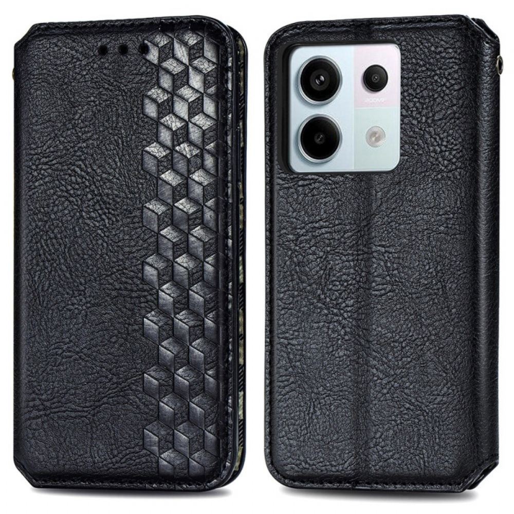 Kožené Pouzdro Folio Xiaomi Redmi Note 13 Pro 5g Vintage 3d Diamanty