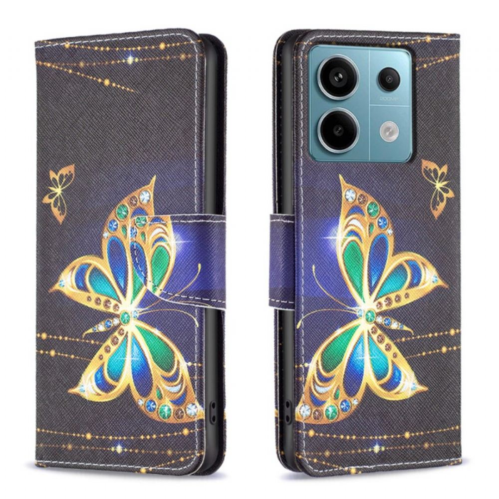 Kožený Kryt Na Xiaomi Redmi Note 13 Pro 5g Motýlí Šperky