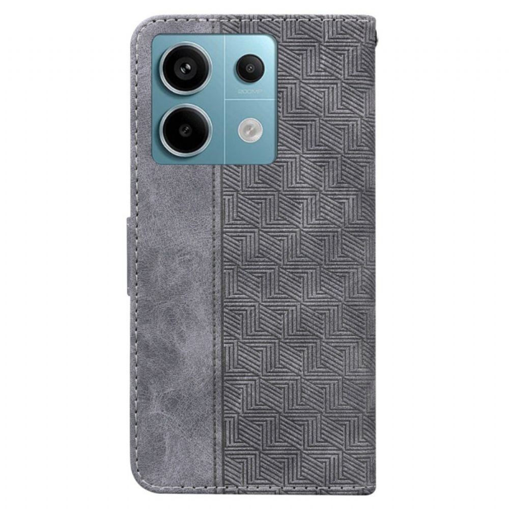 Kožený Kryt Na Xiaomi Redmi Note 13 Pro 5g Páskový Tkaný Vzor