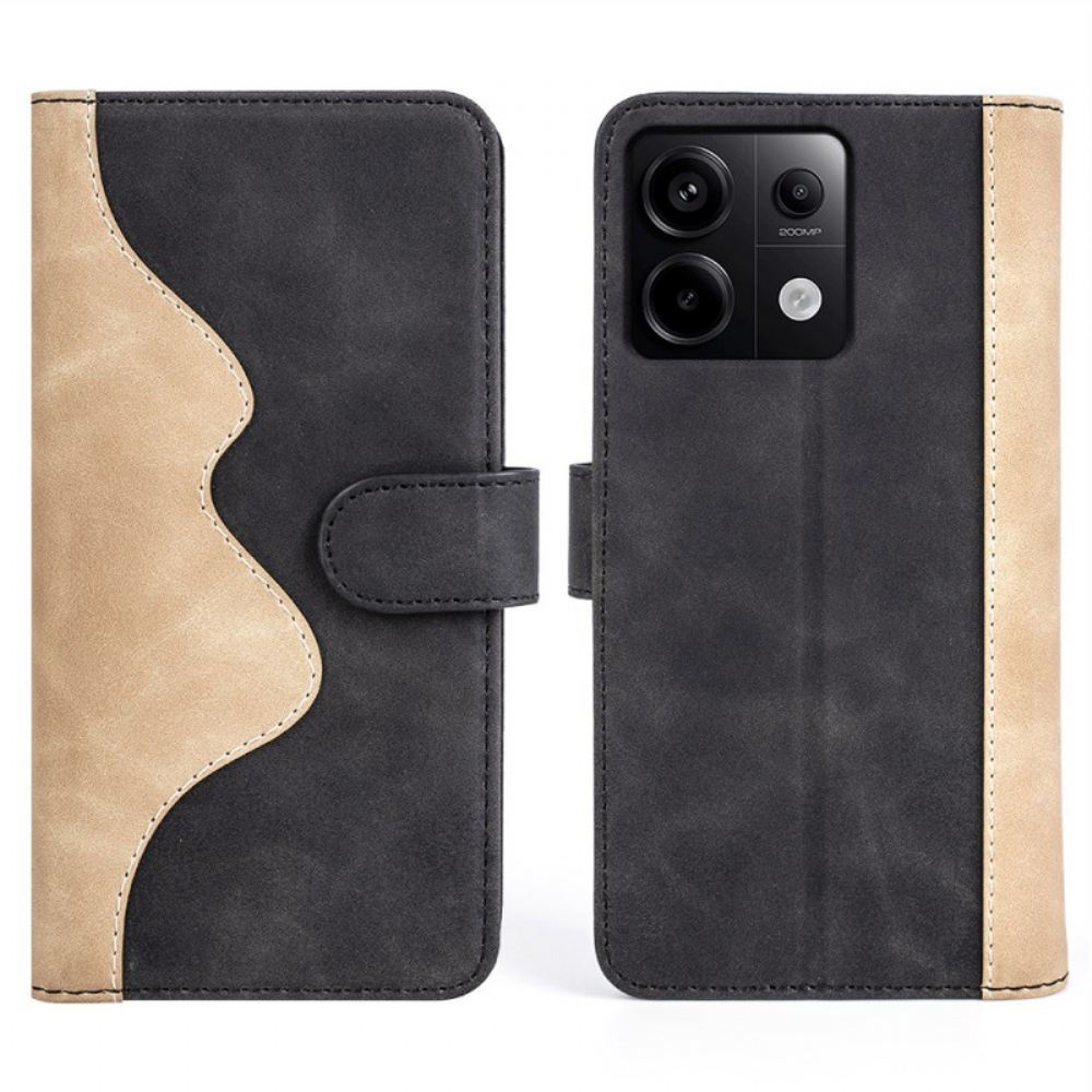 Kožený Kryt Xiaomi Redmi Note 13 Pro 5g Dvoubarevný Design