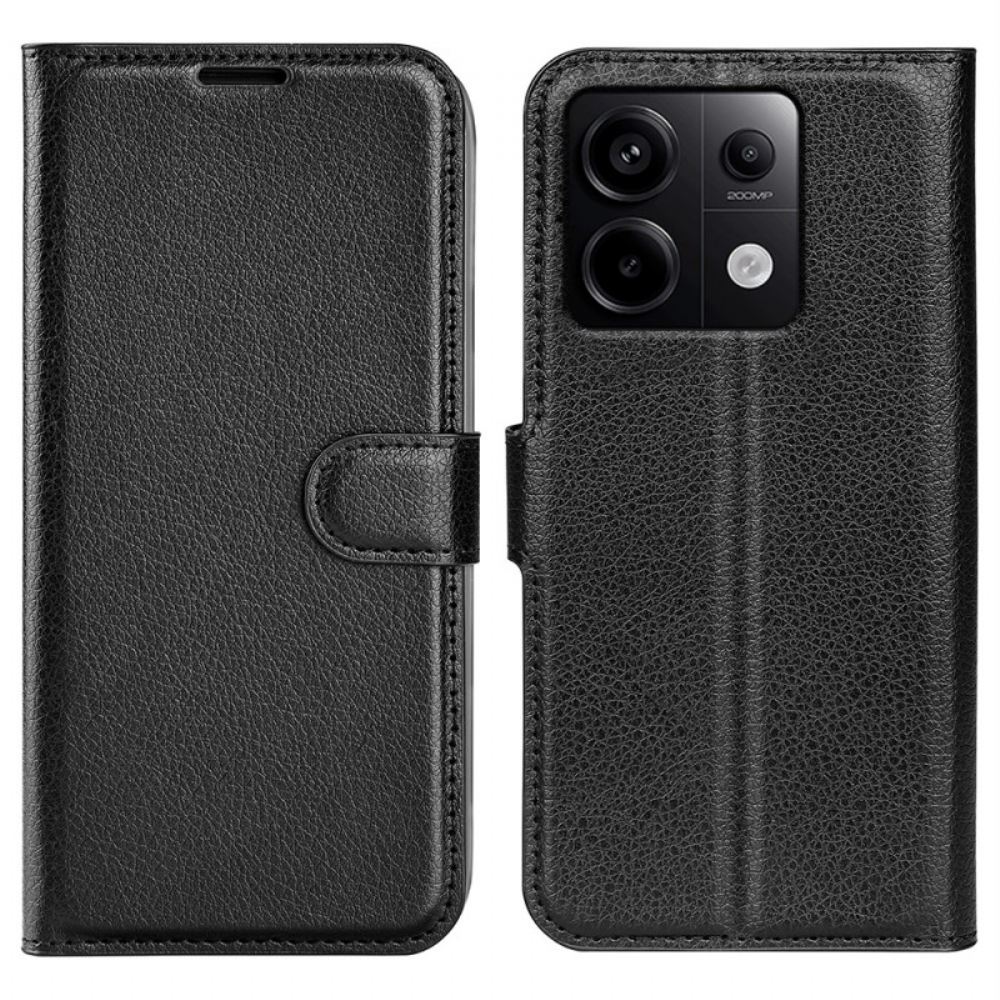 Kožený Kryt Xiaomi Redmi Note 13 Pro 5g Klasická Umělá Kůže Litchi