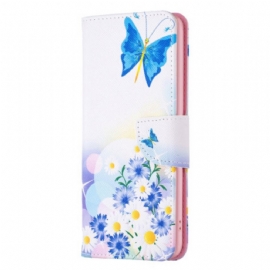 Kožený Kryt Xiaomi Redmi Note 13 Pro 5g Motýl A Květiny