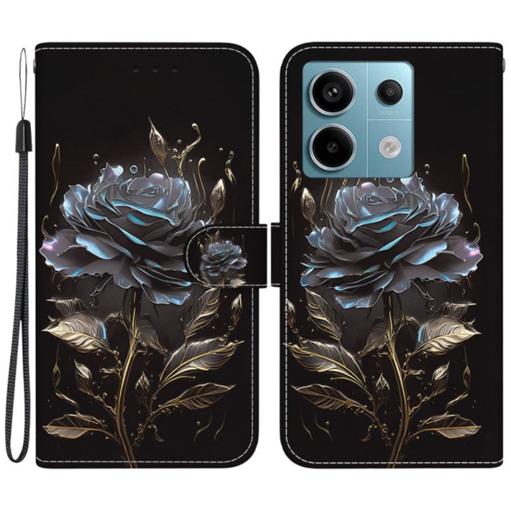 Kožený Kryt Xiaomi Redmi Note 13 Pro 5g Růžově Černá S Páskem