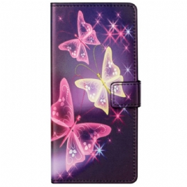 Kožený Kryt Xiaomi Redmi Note 13 Pro 5g Šumivé Motýly