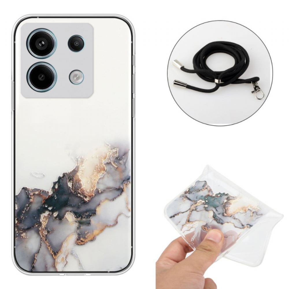 Kryt Na Xiaomi Redmi Note 13 Pro 5g S Mramorovou Šňůrou