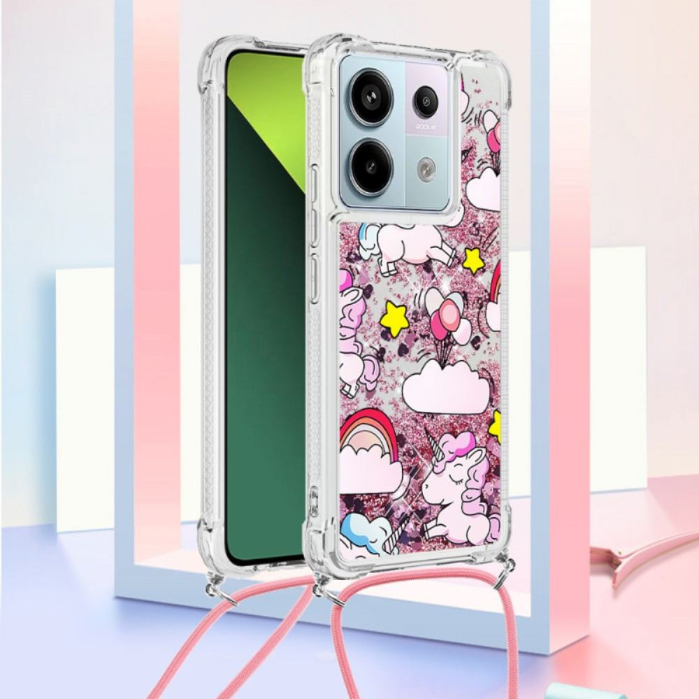 Kryt Xiaomi Redmi Note 13 Pro 5g Šňůra S Flitry S Kresleným Vzorem