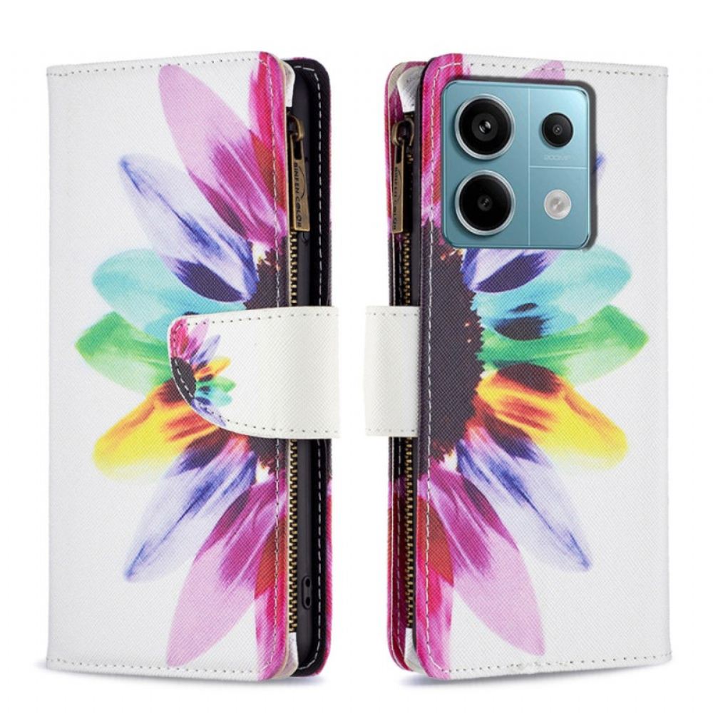 Peněženková Pouzdra Xiaomi Redmi Note 13 Pro 5g Kryty Na Mobil Květinová Peněženka S Akvarelem