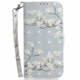 Peněženková Pouzdra Xiaomi Redmi Note 13 Pro 5g Kryty Na Mobil Lanière Magnolias