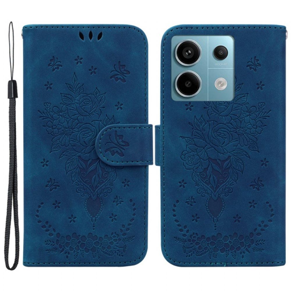 Peněženková Pouzdra Xiaomi Redmi Note 13 Pro 5g Kryty Na Mobil Růžový Vzor S Řemínkem