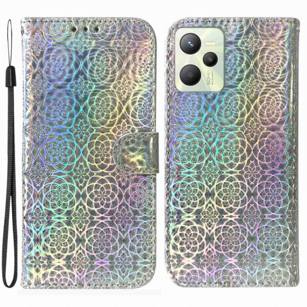 Flipové Pouzdro Na Realme C35 Na Lana Strappy Disco Style