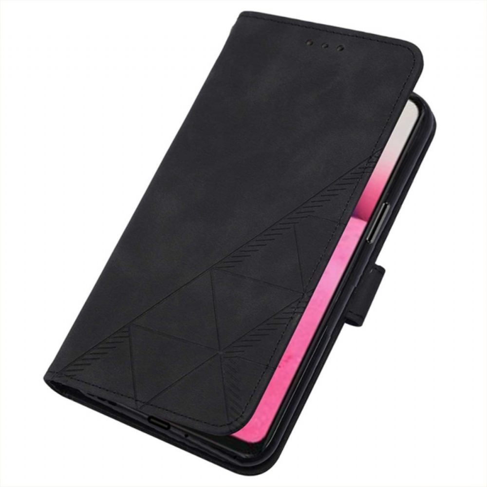 Flipové Pouzdro Na Realme C35 Na Lana Strappy Trojúhelníky