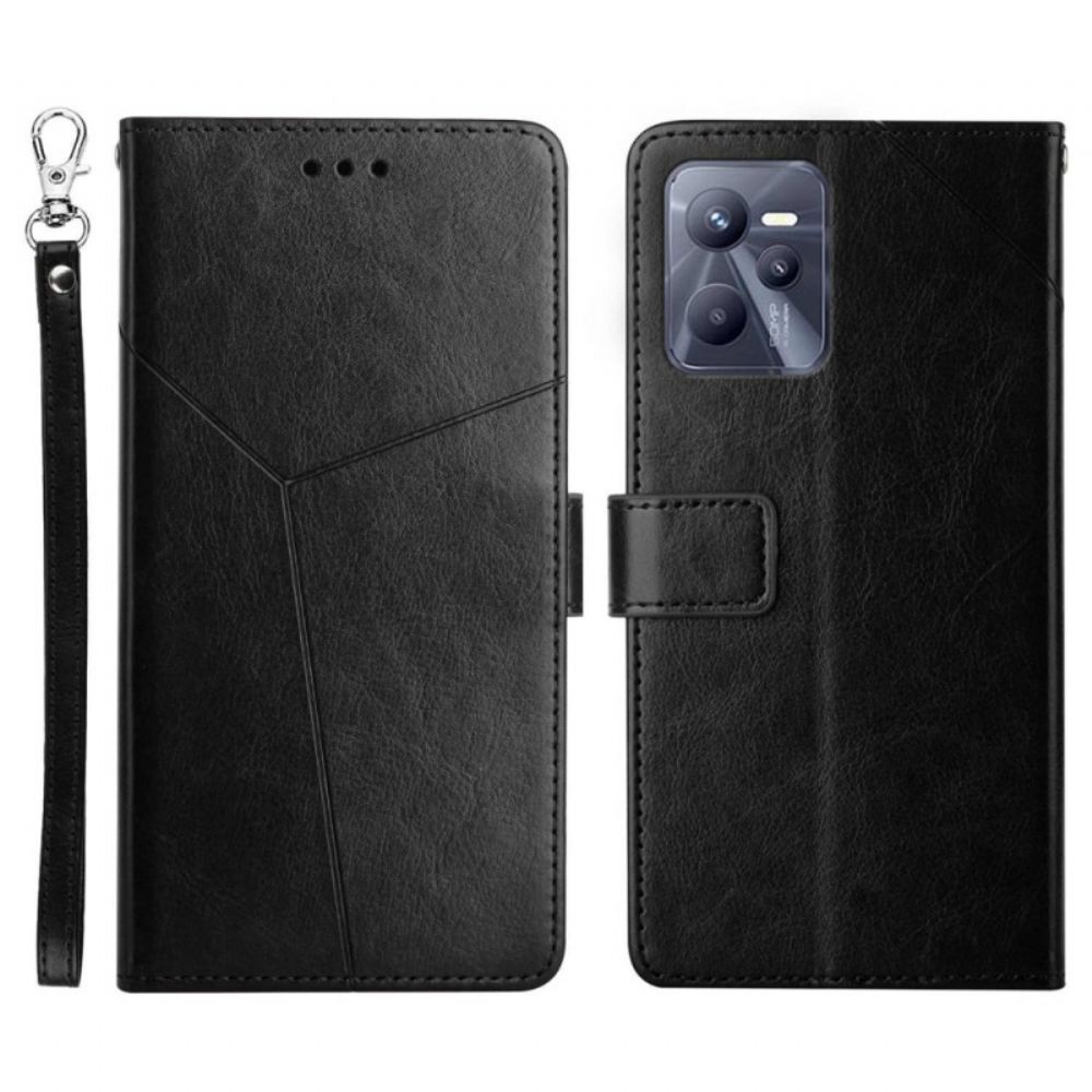 Flipové Pouzdro Na Realme C35 Na Lana Strappy Y Čáry