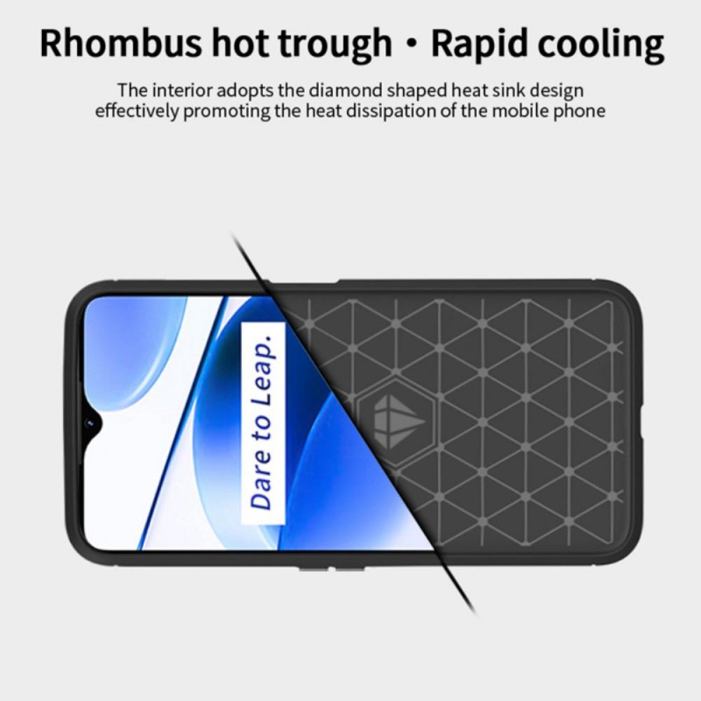 Kryt Na Realme C35 Kartáčované Uhlíkové Vlákno