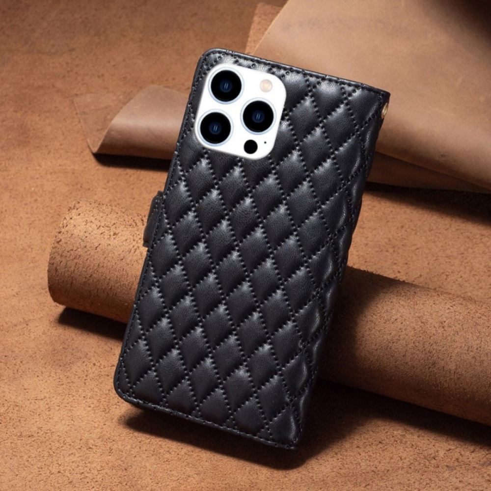 Flipové Pouzdro Na iPhone 14 Pro Barevný Styl Binfen Prošívaný