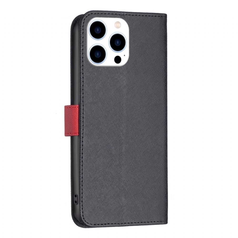 Flipové Pouzdro Na iPhone 14 Pro Dvoubarevná Barva Binfen