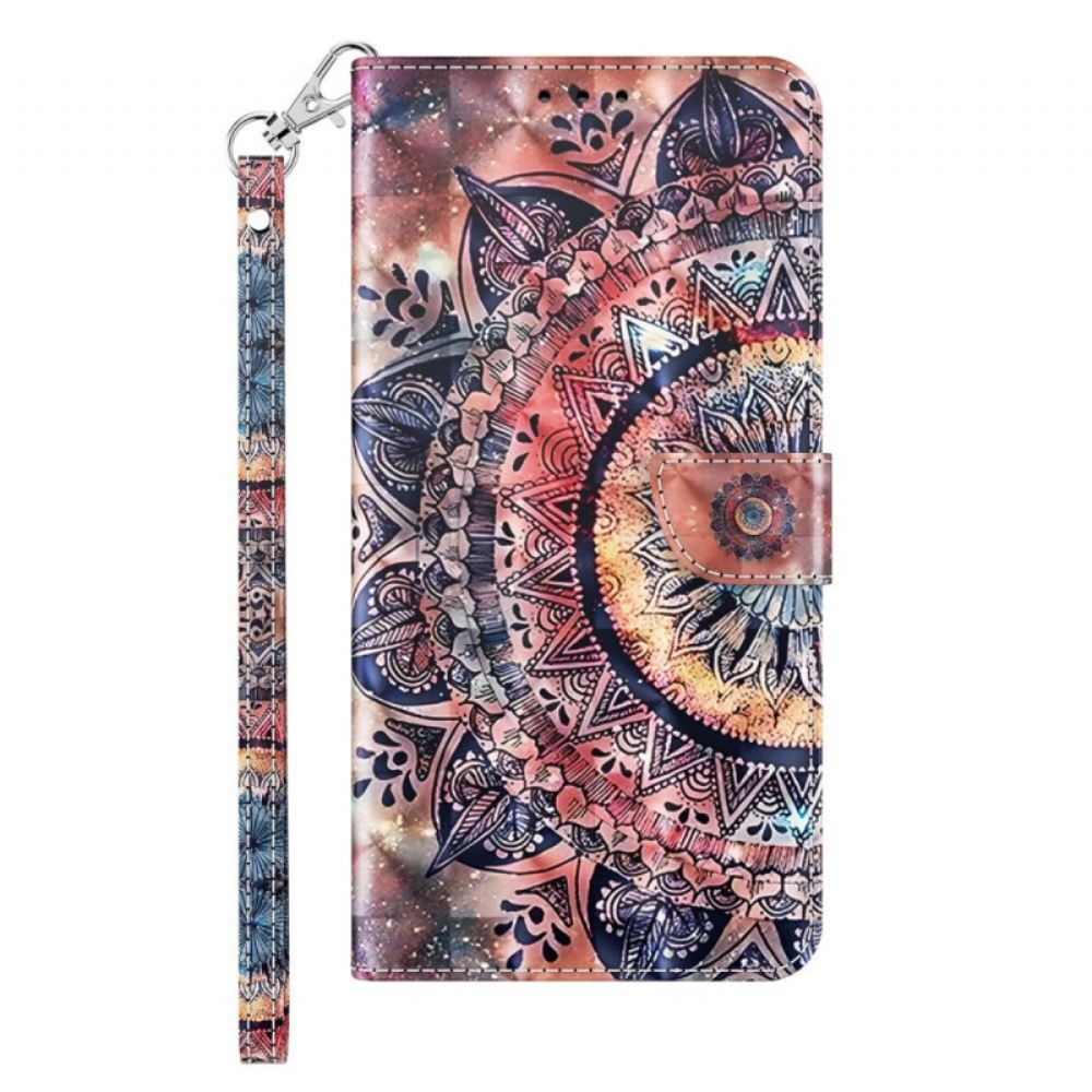 Flipové Pouzdro Na iPhone 14 Pro Na Lana Barevná Pásková Mandala