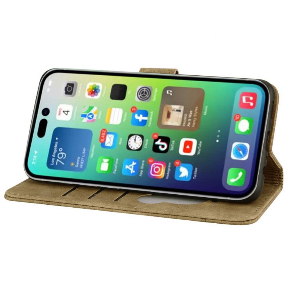 Flipové Pouzdro Na iPhone 14 Pro Na Lana Cat Strappy Print