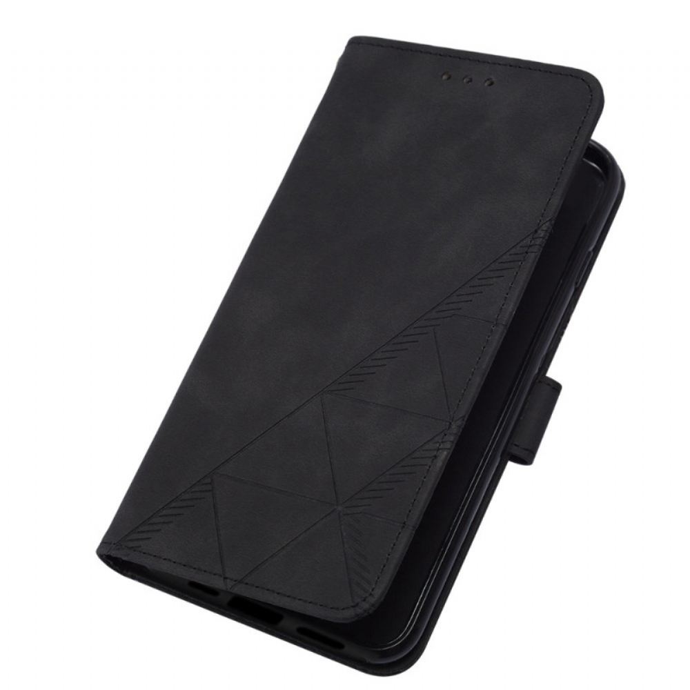 Flipové Pouzdro Na iPhone 14 Pro Na Lana Strappy Trojúhelníky